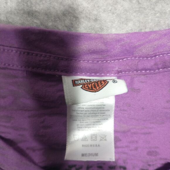 HARLEY DAVIDSON *Midnight Bird* Foil Burnout Top Shirt Medium . - Picture 2 of 6